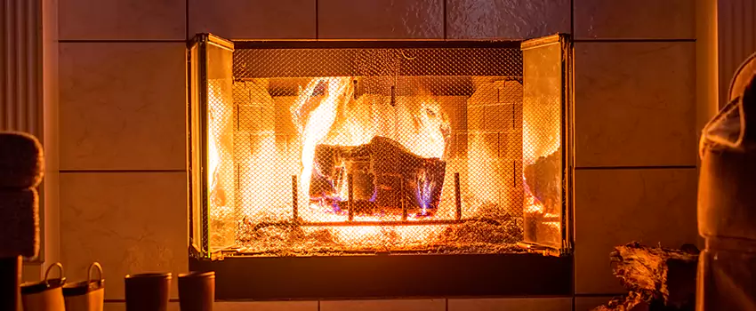 Mendota Hearth Landscape Fireplace Installation in Newburyport, Massachusetts